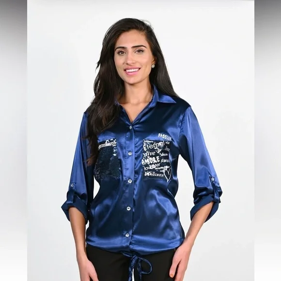 💫Frank Lyman💫 Montreal Design Collection Printed Silk Blouse, EUC, Retails $191 - Picture 6 of 15